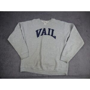 VTG Vail Sweatshirt Mens XL Gray Heavy Cotton Pullover Graphic Fruit of the Loom